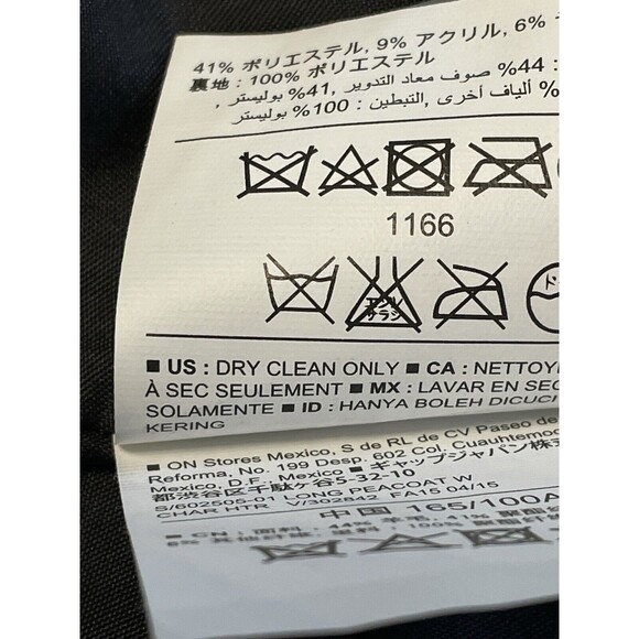 Old Navy PeaCoat Womens Lg Gray Double Breast Wool Blend Front Pockets Preowned - Picture 12 of 12